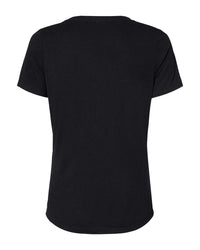 BELLA + CANVAS Women's Relaxed Triblend V-Neck Tee - 6415 - Solid Black Triblend
