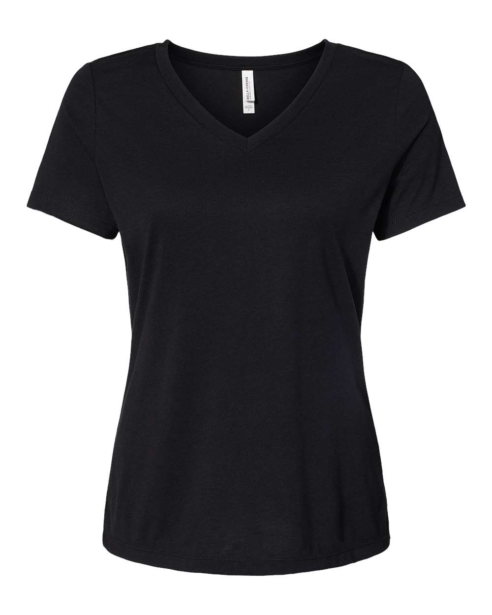 BELLA + CANVAS Women's Relaxed Triblend V-Neck Tee - 6415 - Solid Black Triblend