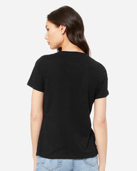BELLA + CANVAS Women's Relaxed Triblend V-Neck Tee - 6415 - Solid Black Triblend