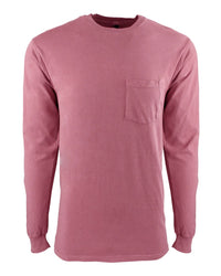 Next Level Unisex Inspired Dye Long Sleeve Pocket T-Shirt - 7451 - Smoked Paprika