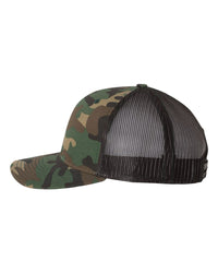 Richardson Printed Trucker Cap - 112P - Army Camo/ Black