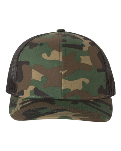 Richardson Printed Trucker Cap - 112P - Army Camo/ Black