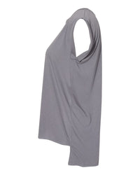BELLA + CANVAS Women’s Flowy Rolled Cuffs Muscle Tee - 8804 - Storm