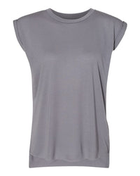 BELLA + CANVAS Women’s Flowy Rolled Cuffs Muscle Tee - 8804 - Storm