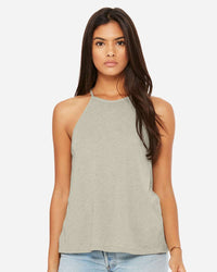 BELLA + CANVAS Women's Flowy High-Neck Tank - 8809 - Heather Stone