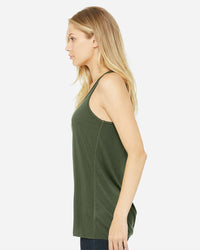 BELLA + CANVAS Women's Flowy Racerback Tank - 8800 - Military Green