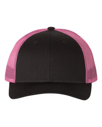 Richardson Low Pro Trucker Cap - 115 - Black/ Neon Pink
