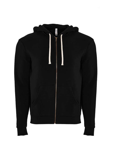 Next Level Unisex Santa Barbara Full-Zip Hoodie Sweatshirt - 9602 - Black