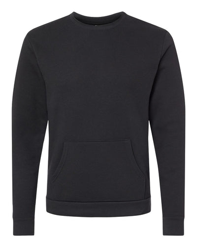 Next Level Unisex Santa Barbara Pocket Crewneck Sweatshirt - 9001 - Black