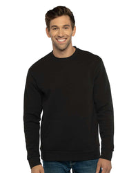 Next Level Unisex Santa Barbara Pocket Crewneck Sweatshirt - 9001 - Black