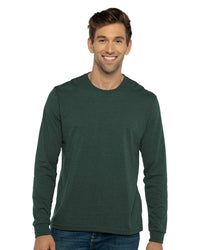 Next Level Unisex Sueded Long Sleeve T-Shirt - 6411 - Heather Forest Green