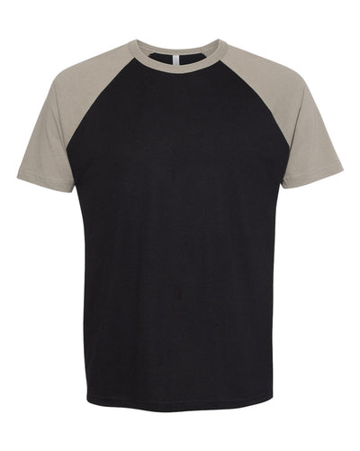 Next Level Unisex Cotton Raglan T-Shirt - 3650 - Warm Grey/ Black