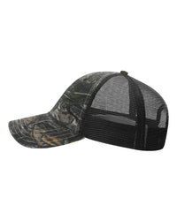 Richardson Garment Washed Printed Trucker Cap - 111P - Mossy Oak Country DNA/ Black