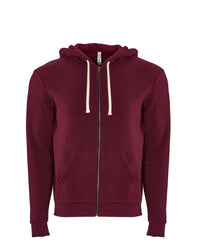 Next Level Unisex Santa Barbara Full-Zip Hoodie Sweatshirt - 9602 - Maroon
