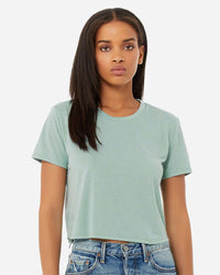 BELLA + CANVAS Women’s Flowy Crop Tee - 8882 - Dusty Blue