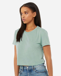 BELLA + CANVAS Women’s Flowy Crop Tee - 8882 - Dusty Blue