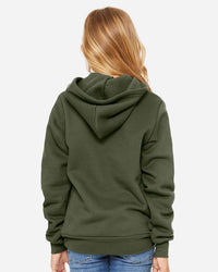 BELLA + CANVAS Youth Sponge Fleece Hoodie Sweatshirt - 3719Y - Military Green