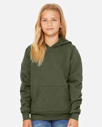 BELLA + CANVAS Youth Sponge Fleece Hoodie Sweatshirt - 3719Y - Military Green
