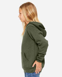 BELLA + CANVAS Youth Sponge Fleece Hoodie Sweatshirt - 3719Y - Military Green