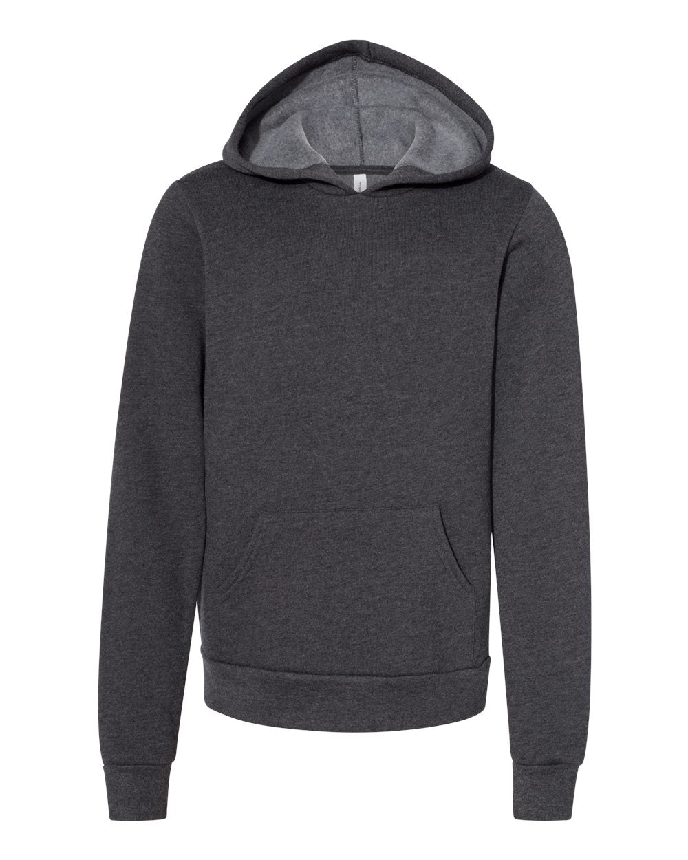 BELLA + CANVAS Youth Sponge Fleece Hoodie Sweatshirt - 3719Y - Dark Grey Heather
