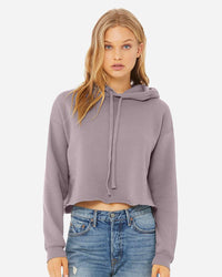 BELLA + CANVAS Women's Crop Fleece Hoodie Sweatshirt - 7502 - Storm