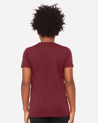 BELLA + CANVAS Youth Triblend Tee - 3413Y - Maroon Triblend