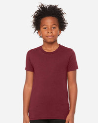 BELLA + CANVAS Youth Triblend Tee - 3413Y - Maroon Triblend