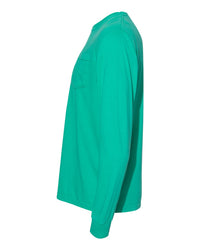 Comfort Colors Unisex Garment-Dyed Heavyweight Long Sleeve Pocket T-Shirt - 4410 - Island Green