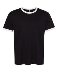 Next Level Unisex Cotton Ringer T-Shirt - 3604 - Black/ Natural