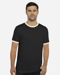 Next Level Unisex Cotton Ringer T-Shirt - 3604 - Black/ Natural