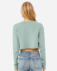 BELLA + CANVAS Women's Crop Fleece Crewneck Sweatshirt - 7503 - Dusty Blue