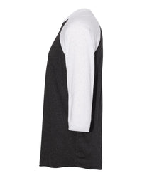 Next Level Unisex Triblend Three-Quarter Raglan T-Shirt - 6051 - Heather White/ Vintage Black