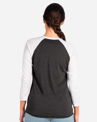 Next Level Unisex Triblend Three-Quarter Raglan T-Shirt - 6051 - Heather White/ Vintage Black