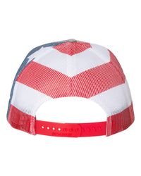Richardson Printed Mesh Trucker Cap - 112PM - Heather Grey/ Stars & Stripes
