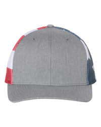 Richardson Printed Mesh Trucker Cap - 112PM - Heather Grey/ Stars & Stripes