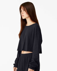 BELLA + CANVAS Women's FWD Fashion Crop Long Sleeve Tee - 6501 - Black