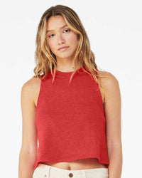 BELLA + CANVAS Women's Racerback Crop Tank - 6682 - Heather Red