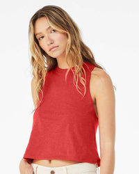 BELLA + CANVAS Women's Racerback Crop Tank - 6682 - Heather Red