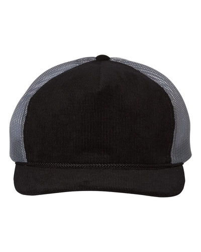 Richardson Troutdale Corduroy Trucker Cap - 930 - Black/ Charcoal