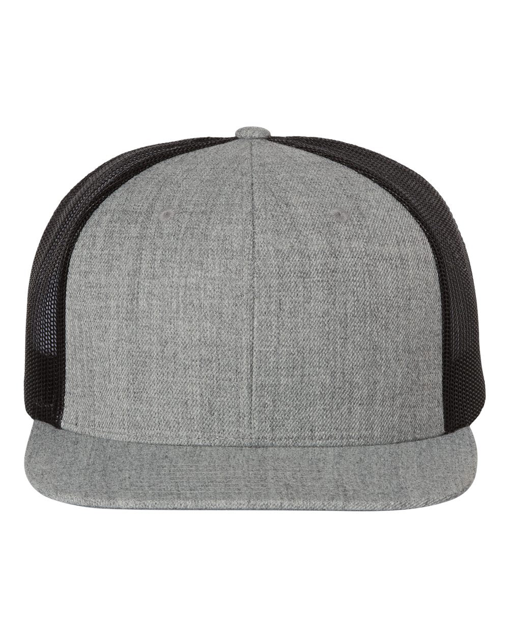 Richardson Wool Blend Flat Bill Trucker Cap - 511 - Heather Grey/ Black