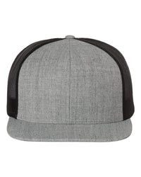 Richardson Wool Blend Flat Bill Trucker Cap - 511 - Heather Grey/ Black