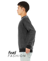 BELLA + CANVAS Unisex FWD Fashion Sueded Drop Shoulder Crewneck Sweatshirt - 3345 - Black Heather
