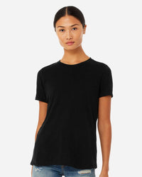 BELLA + CANVAS Women’s Relaxed Fit Heather CVC Tee - 6400CVC - Solid Black Blend