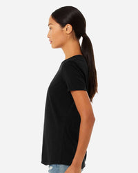 BELLA + CANVAS Women’s Relaxed Fit Heather CVC Tee - 6400CVC - Solid Black Blend