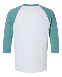 American Apparel Unisex CVC Three-Quarter Sleeve Tee - 2003CVC - White/Heather Arctic