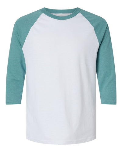 American Apparel Unisex CVC Three-Quarter Sleeve Tee - 2003CVC - White/Heather Arctic