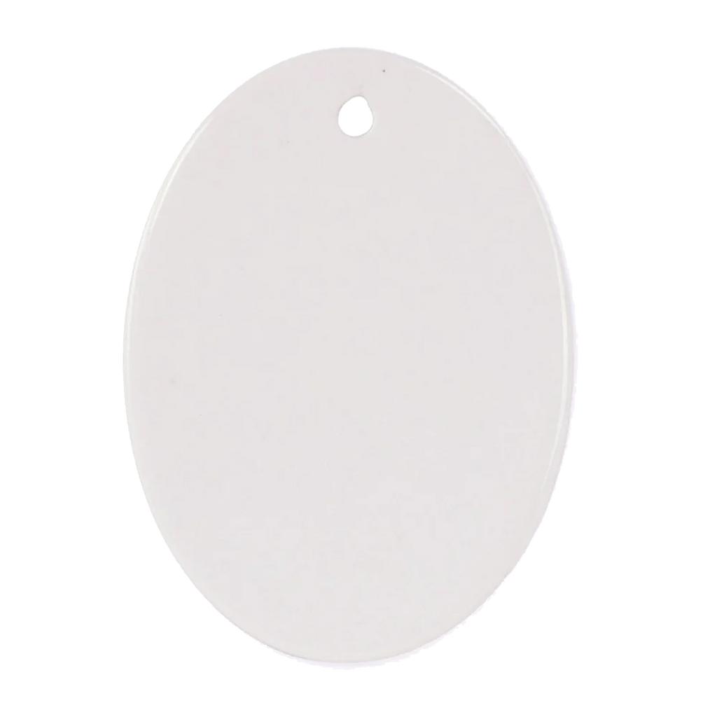 3" Oval Sublimation Ceramic Ornament with Hole