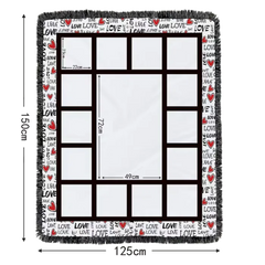 Sublimation blanket 15 panel with Hearts and Love