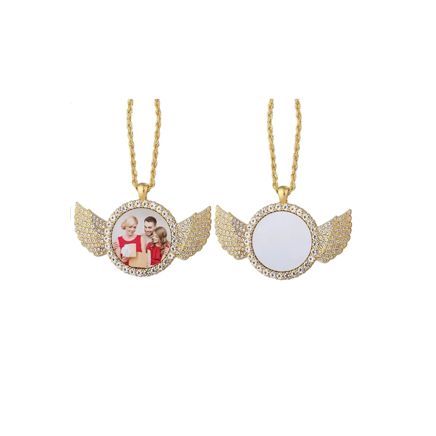 Sublimation Angel Wing Shape Necklace