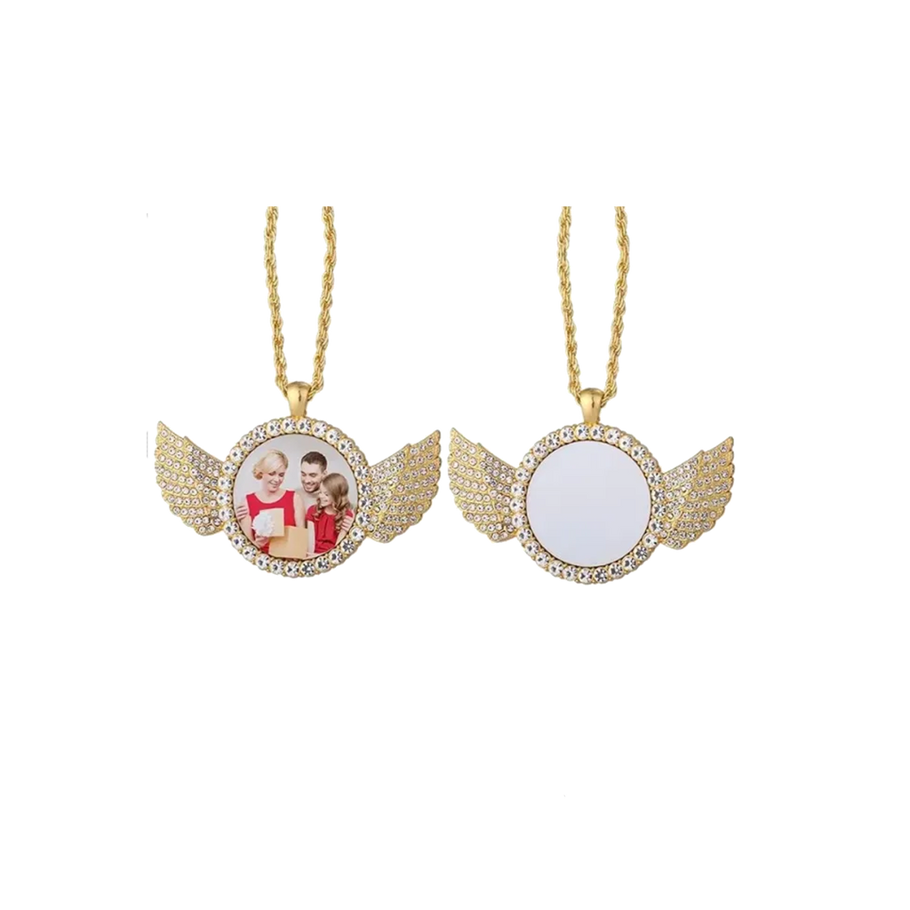 Sublimation Angel Wing Shape Necklace